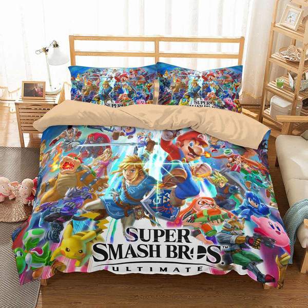 Super Smash Bros Ultimate Duvet Cover and Pillowcase Set Bedding Set 646 Super Smash Bros Ultimate Duvet Cover and Pillowcase Set Bedding Set 646