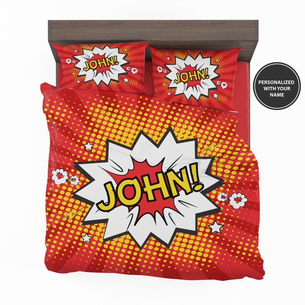 Superhero-Theme-Comic-Personalized-Custom-Bedding-Set-1