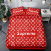 Supreme And Lv Monogram Symbols Full Print Duvet Cover Bedding Set