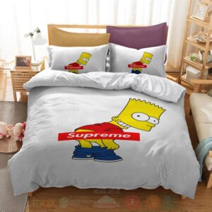 Supreme Bart Simpson White Inspired Bedding Set