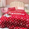 Supreme Louis Vuiton Lv Red Style Bedding Set