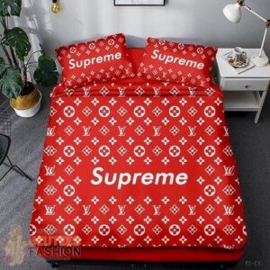 Supreme Louis Vuiton Red 4 Duvet Cover Sheet Cover Pillow Cases Luxury Bedding Sets
