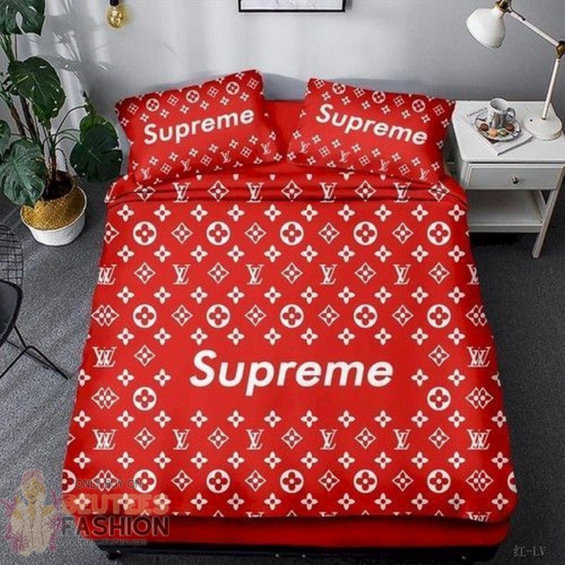 Supreme Louis Vuiton Red 4 Duvet Cover Sheet Cover Pillow Cases Luxury Bedding Sets Supreme Louis Vuiton Red 4 Duvet Cover Sheet Cover Pillow Cases Luxury Bedding Sets