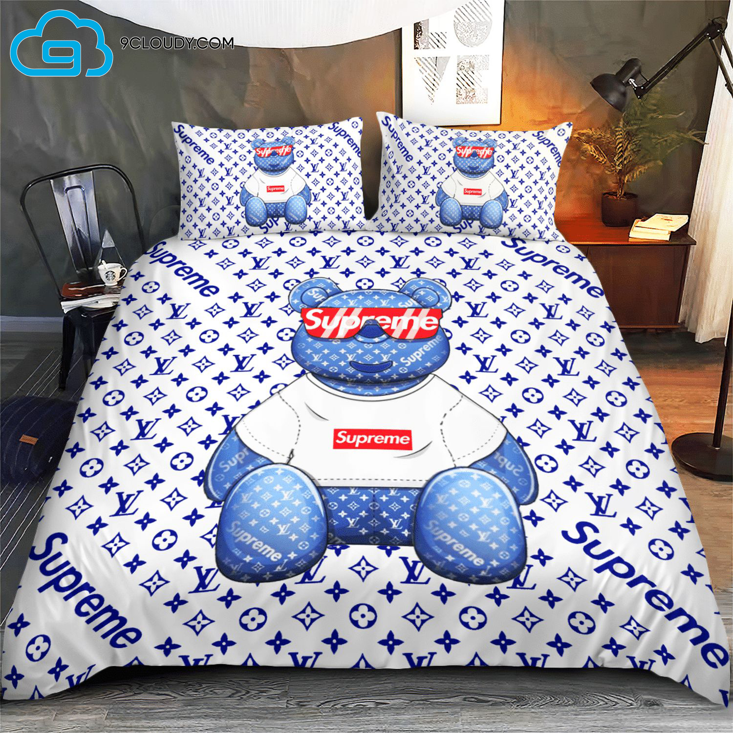 Supreme Louis Vuitton And Bear Duvet Cover Bedding Sets Supreme Louis Vuitton And Bear Duvet Cover Bedding Sets