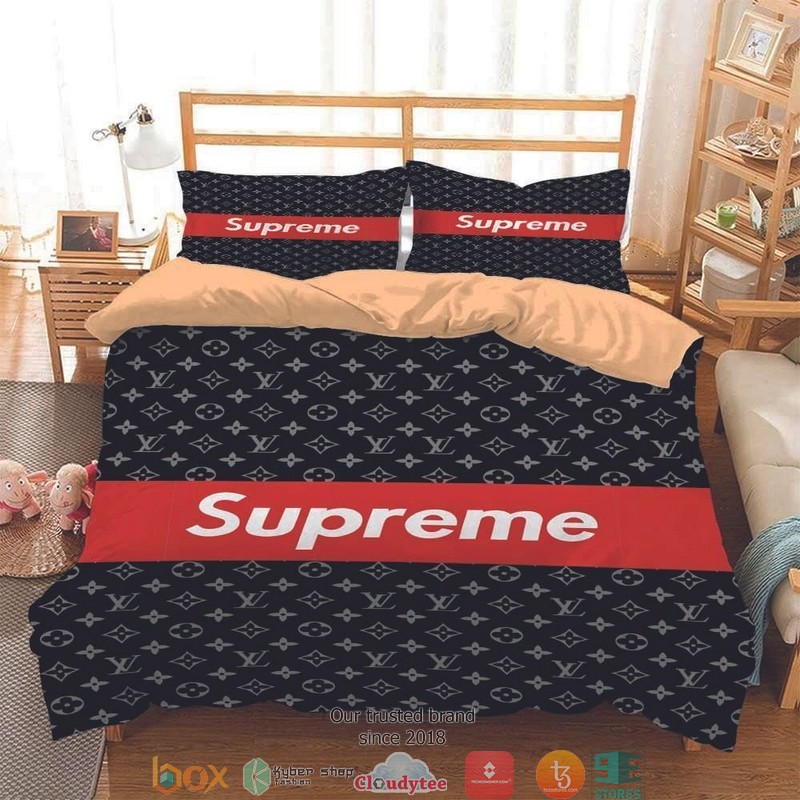 Supreme Louis Vuitton Black Quilt Bedding Set Supreme Louis Vuitton Black Quilt Bedding Set