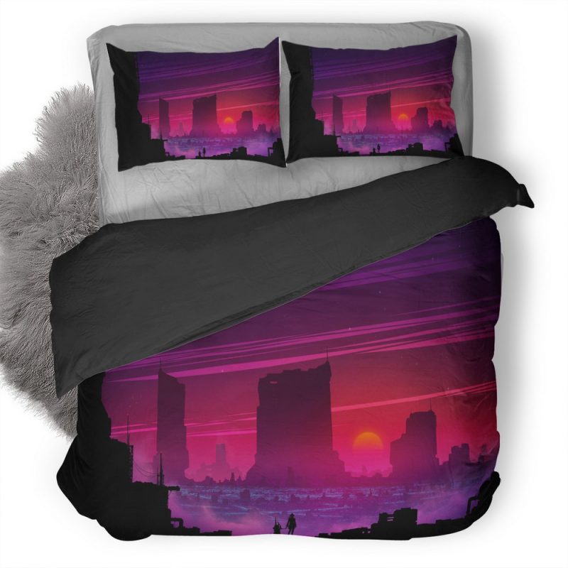 Synthwave Future Scifi Yn Duvet Cover and Pillowcase Set Bedding Set Synthwave Future Scifi Yn Duvet Cover and Pillowcase Set Bedding Set