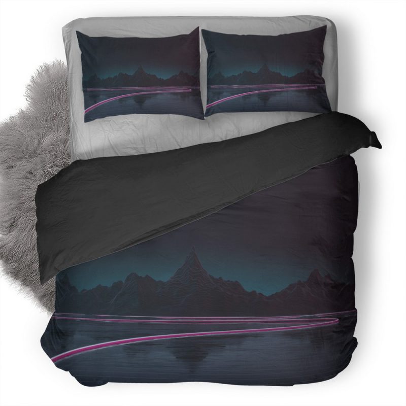 Synthwave Road Uf Duvet Cover and Pillowcase Set Bedding Set Synthwave Road Uf Duvet Cover and Pillowcase Set Bedding Set