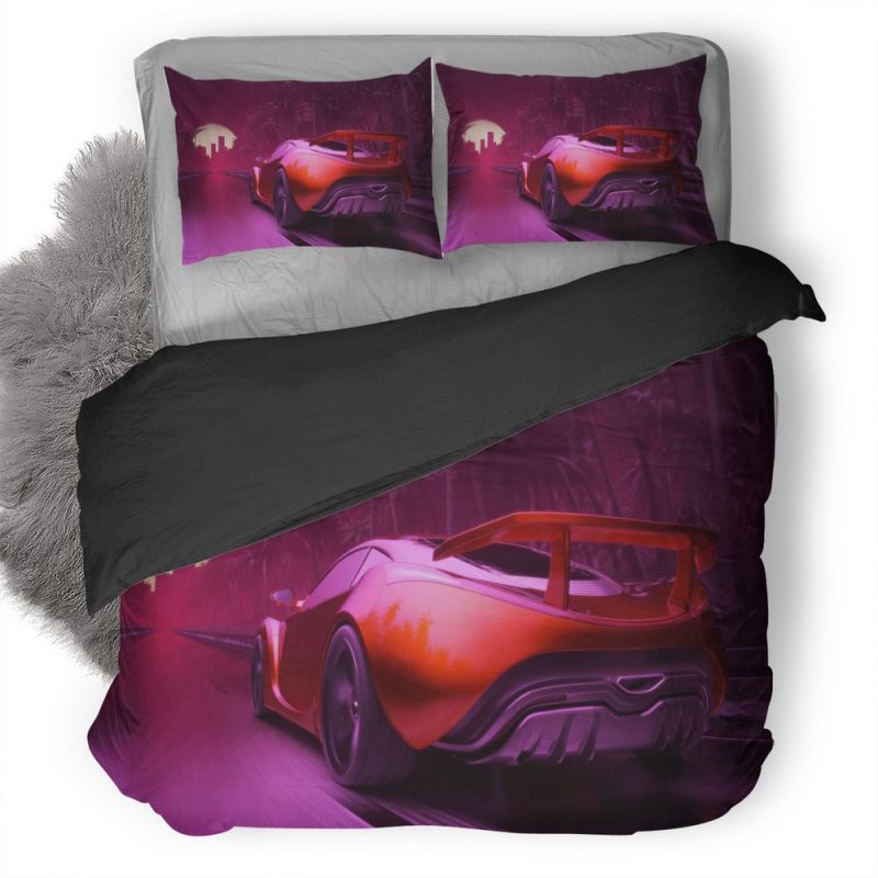 Synthwave Sport Car Artwork 7H Duvet Cover and Pillowcase Set Bedding Set Synthwave Sport Car Artwork 7H Duvet Cover and Pillowcase Set Bedding Set