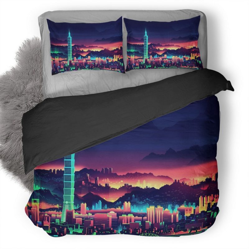 Taipei City Taiwan Minimalist Bz Duvet Cover and Pillowcase Set Bedding Set Taipei City Taiwan Minimalist Bz Duvet Cover and Pillowcase Set Bedding Set