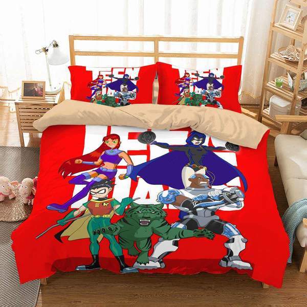 Teen Titans Duvet Cover and Pillowcase Set Bedding Set 545 Teen Titans Duvet Cover and Pillowcase Set Bedding Set 545