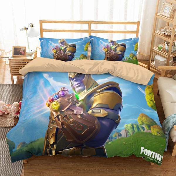 Thanos In Fortnite Duvet Cover and Pillowcase Set Bedding Set Thanos In Fortnite Duvet Cover and Pillowcase Set Bedding Set