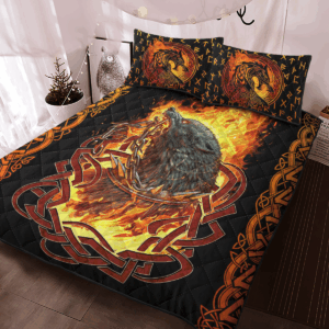 The Binding Of Fenrir Fire Quilt Bedding Set