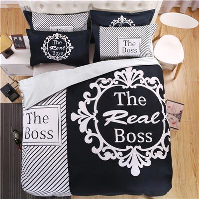 The Boss The Real Boss Couples Duvet Cover and Pillowcase Set Bedding Set The Boss The Real Boss Couples Duvet Cover and Pillowcase Set Bedding Set