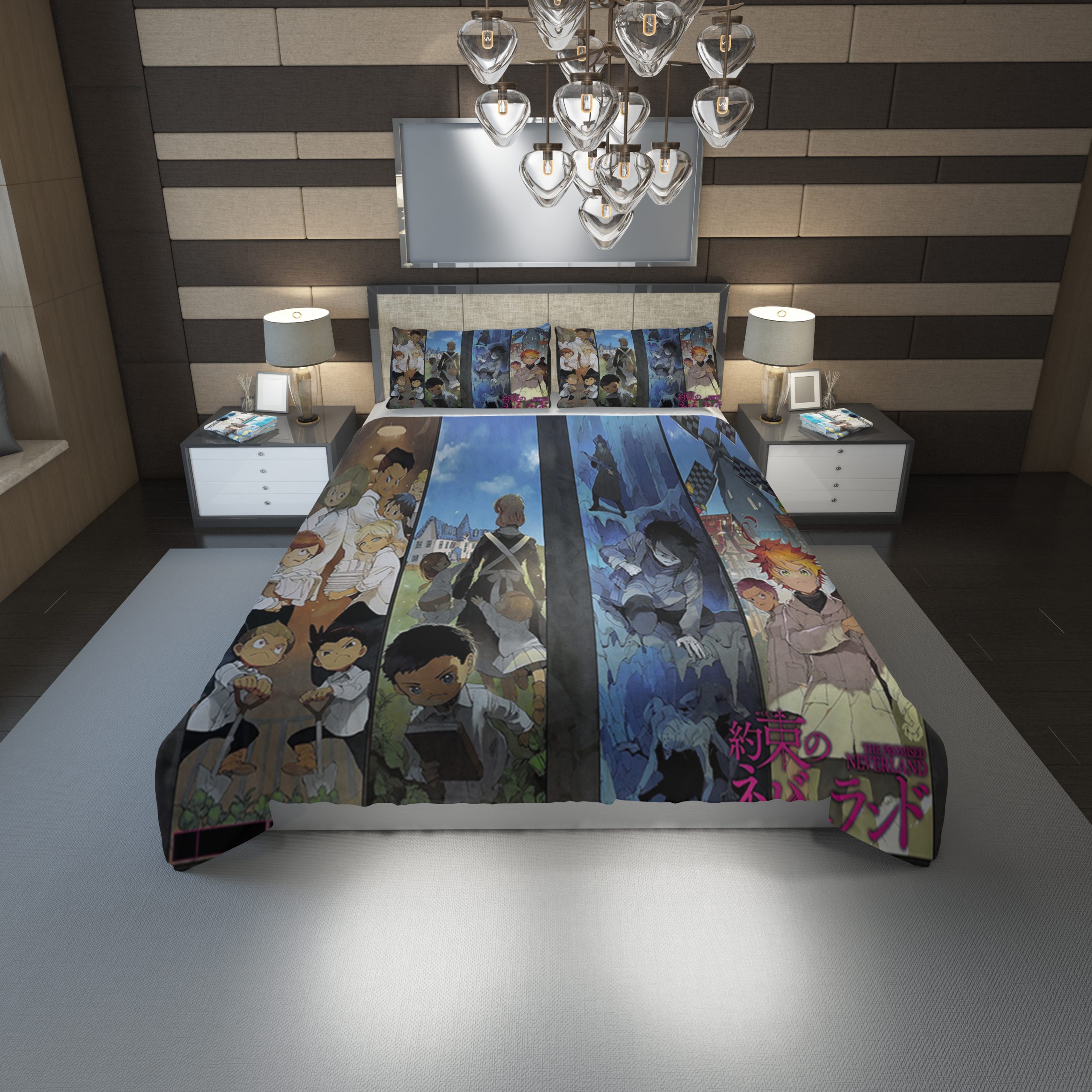 The Promised Neverland Duvet Cover and Pillowcase Set Bedding Set 1149 The Promised Neverland Duvet Cover and Pillowcase Set Bedding Set 1149
