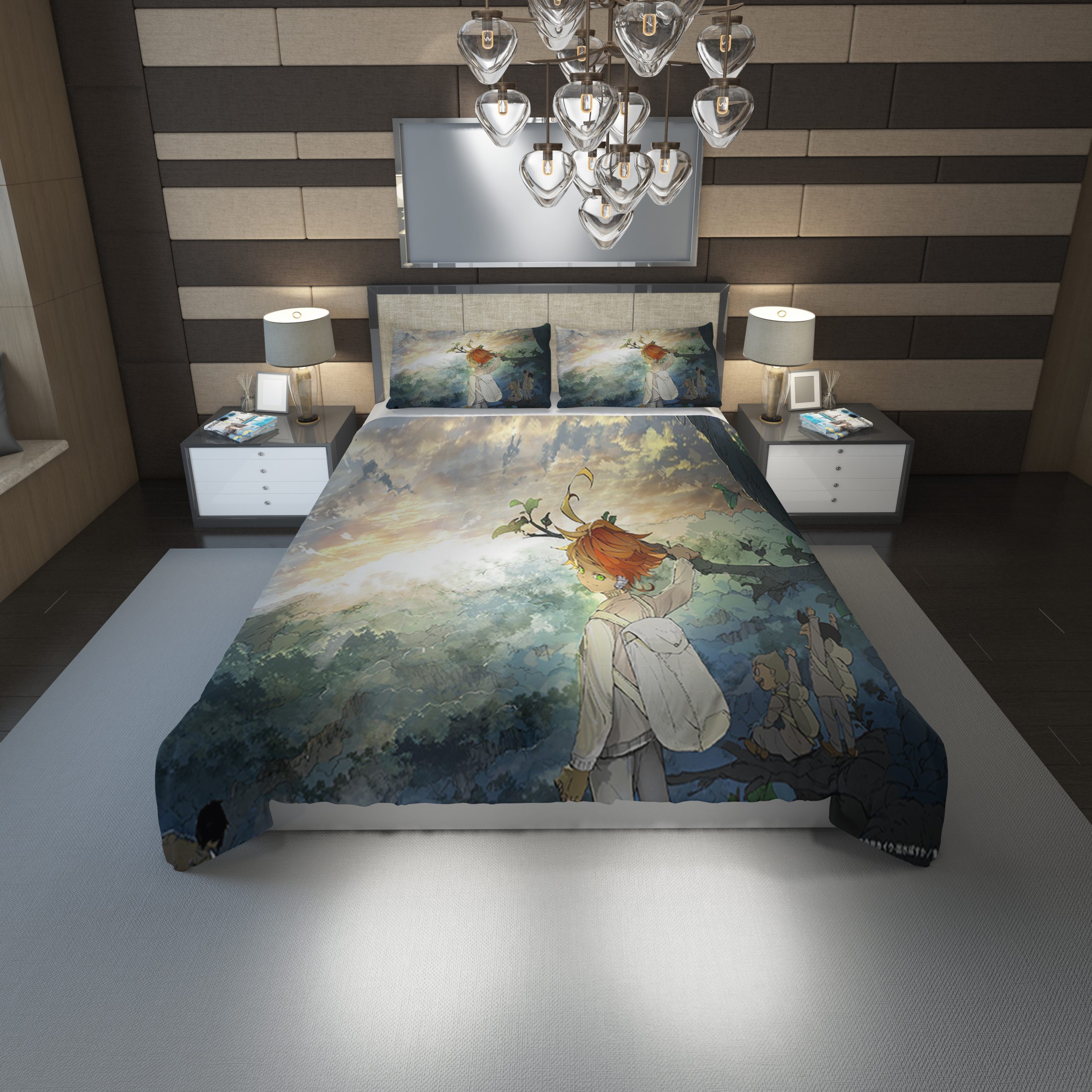 The Promised Neverland Duvet Cover and Pillowcase Set Bedding Set 1150 The Promised Neverland Duvet Cover and Pillowcase Set Bedding Set 1150