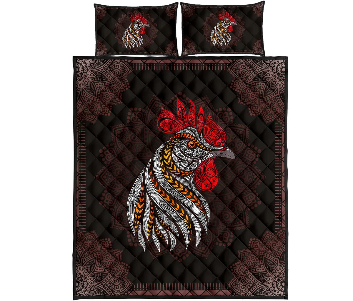 The Rooster Vintage All Over Printed Bedding Set The Rooster Vintage All Over Printed Bedding Set