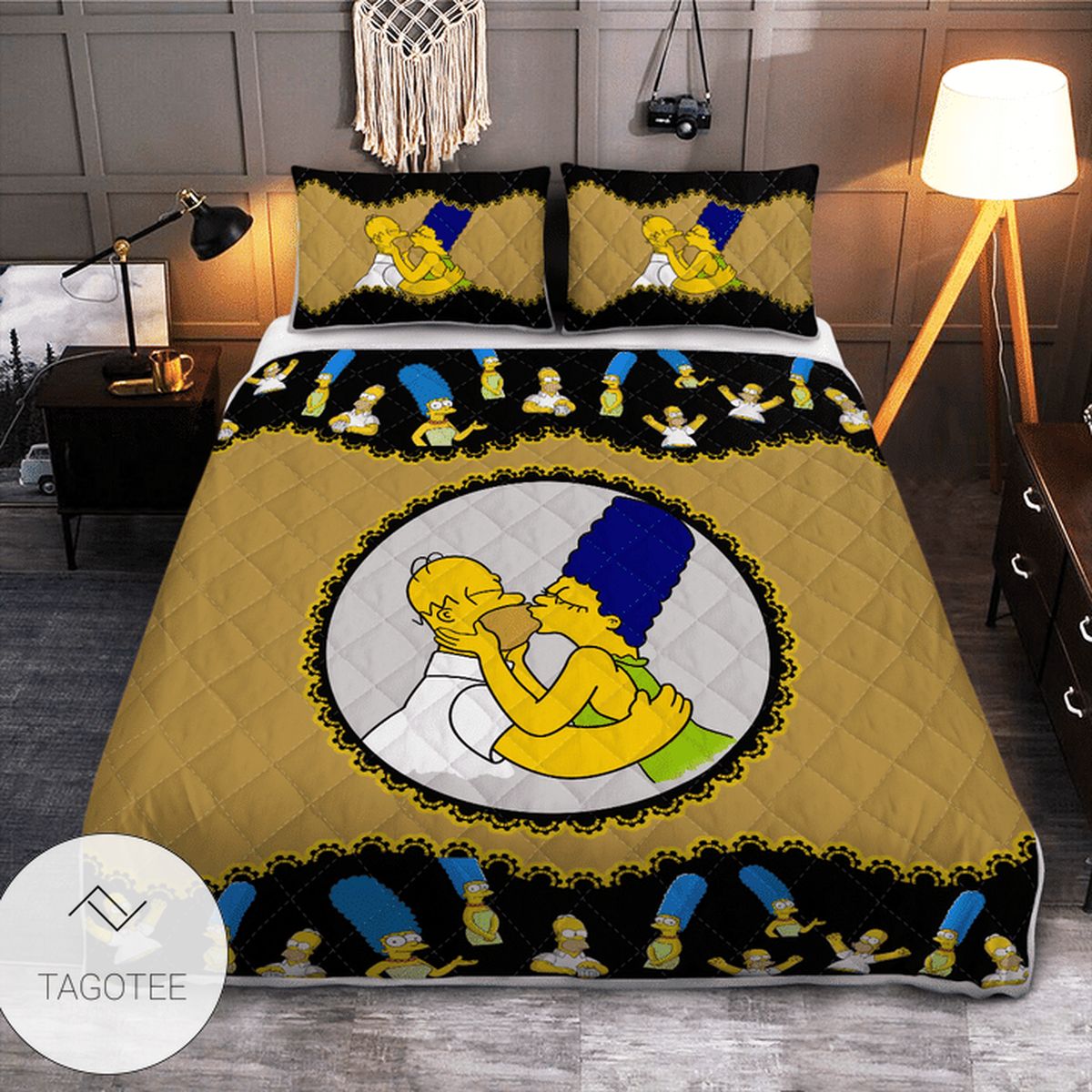 The Simpsons Couple Quilt Bedding Set The Simpsons Couple Quilt Bedding Set