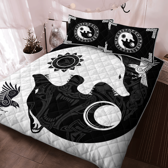 The-Sons-Of-Fenrir-Hati-And-Skoll-Viking-Quilt-Bedding-Set-2