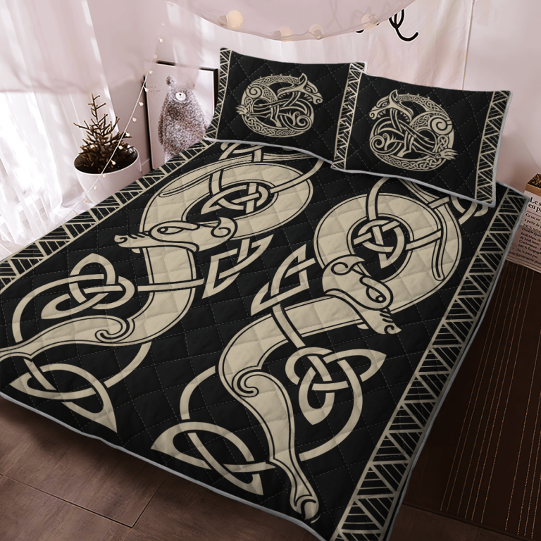 The-Sons-Of-Fenrir-Skoll-And-Hati-Quilt-Bedding-Set-2