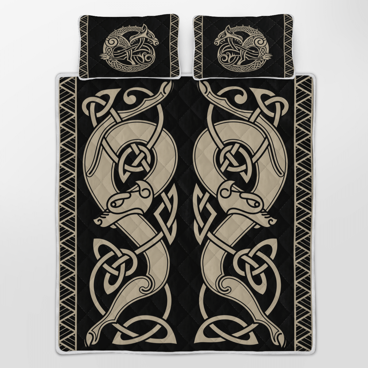 The Sons Of Fenrir Skoll And Hati Quilt Bedding Set The Sons Of Fenrir Skoll And Hati Quilt Bedding Set