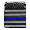 Thin Blue Line Duvet Cover and Pillowcase Set Bedding Set