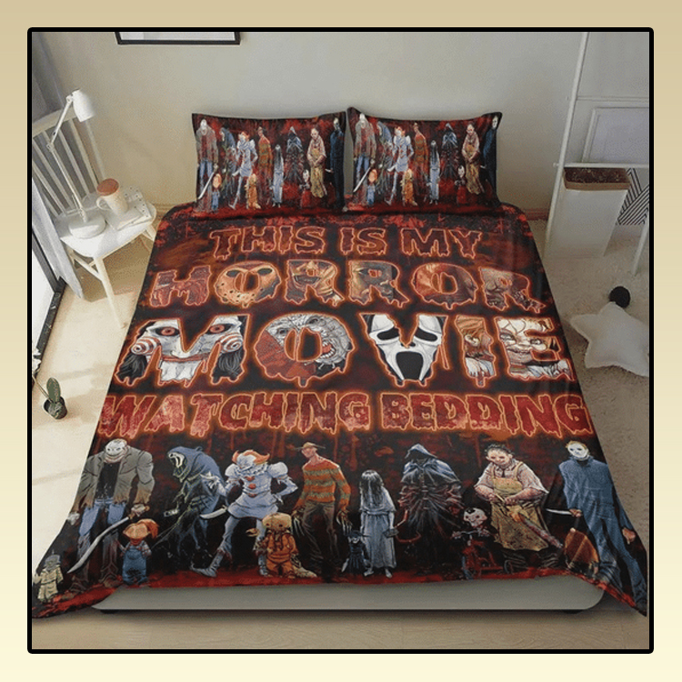 This Is My Horror Movie Watching Quilt Bedding Set This Is My Horror Movie Watching Quilt Bedding Set