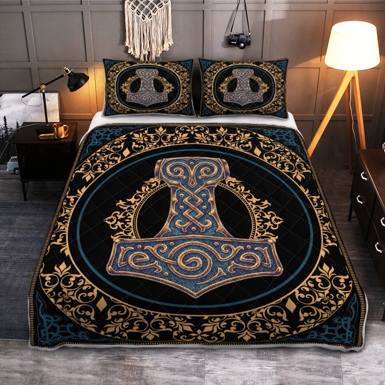 Thor-Hammer-Mjolnir-Quilt-Bedding-Set-1