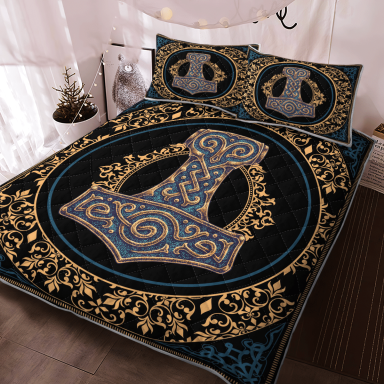 Thor-Hammer-Mjolnir-Quilt-Bedding-Set-2
