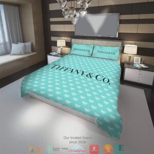 Tiffany And Co Cyan Blue Bedding Set