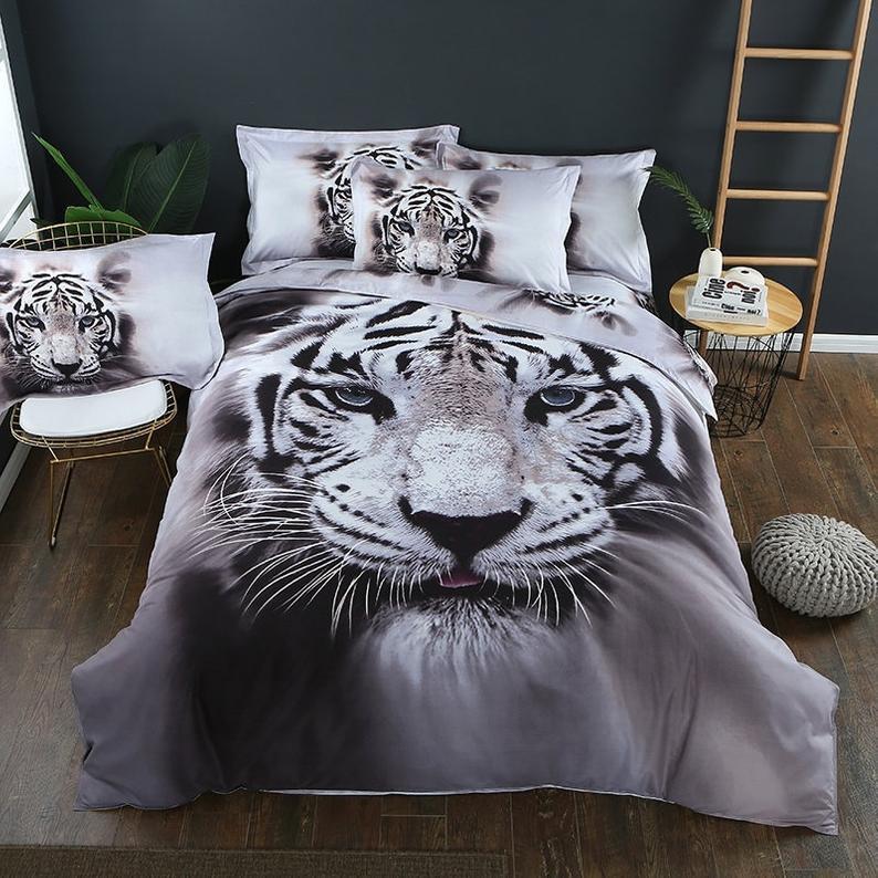 Tiger Duvet Cover and Pillowcase Set Bedding Set 302 Tiger Duvet Cover and Pillowcase Set Bedding Set 302