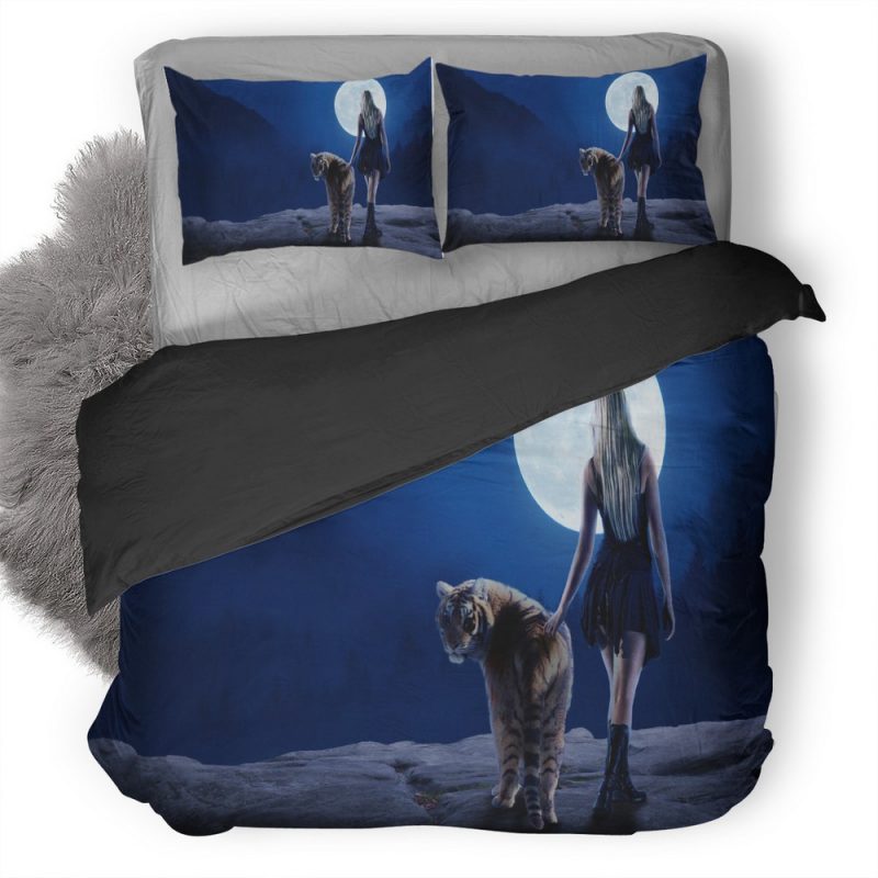 Tiger Girl Moon Kf Duvet Cover and Pillowcase Set Bedding Set Tiger Girl Moon Kf Duvet Cover and Pillowcase Set Bedding Set