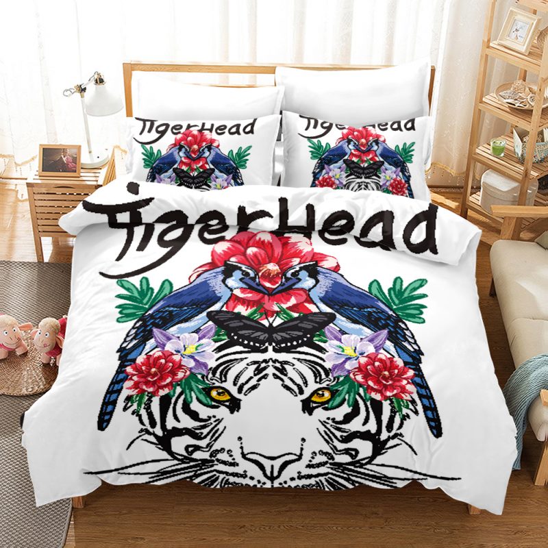 Tiger Head Duvet Cover and Pillowcase Set Bedding Set Tiger Head Duvet Cover and Pillowcase Set Bedding Set