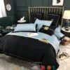 Tom Ford Black Blue Quilt Bedding Set