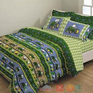 Tractor Pattern Green Bedding Set