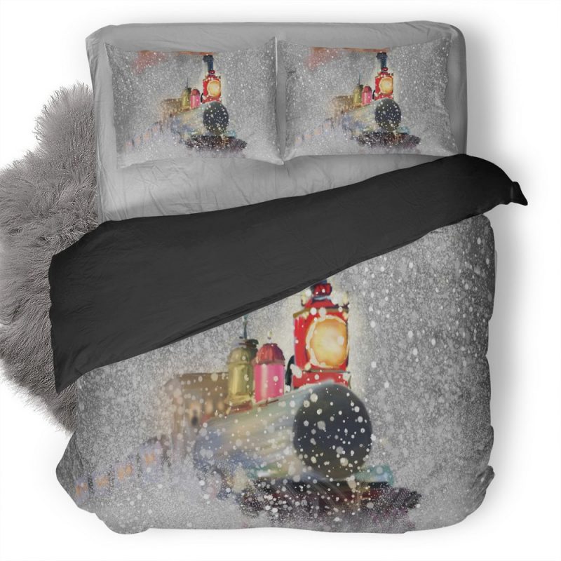Train Snow Snowflakes Artwork Zi Duvet Cover and Pillowcase Set Bedding Set Train Snow Snowflakes Artwork Zi Duvet Cover and Pillowcase Set Bedding Set