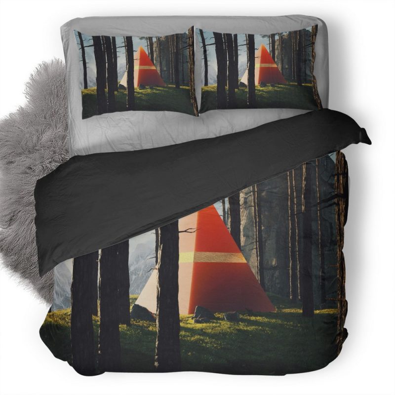 Triangle Pyramids In Middle Of Forest 80 Duvet Cover and Pillowcase Set Bedding Set Triangle Pyramids In Middle Of Forest 80 Duvet Cover and Pillowcase Set Bedding Set