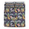 Tropical Zebra Giraffe Pattern Print Duvet Cover and Pillowcase Set Bedding Set