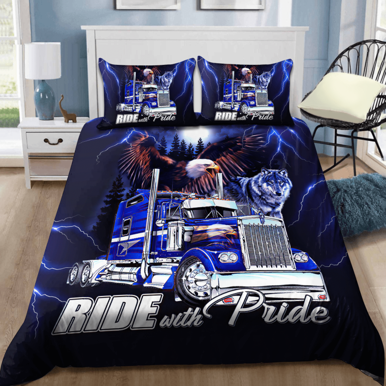 Trucker-Wolf-Eagle-Ride-With-Pride-Bedding-Set-1
