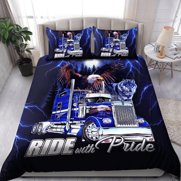 Trucker-Wolf-Eagle-Ride-With-Pride-Bedding-Set-2