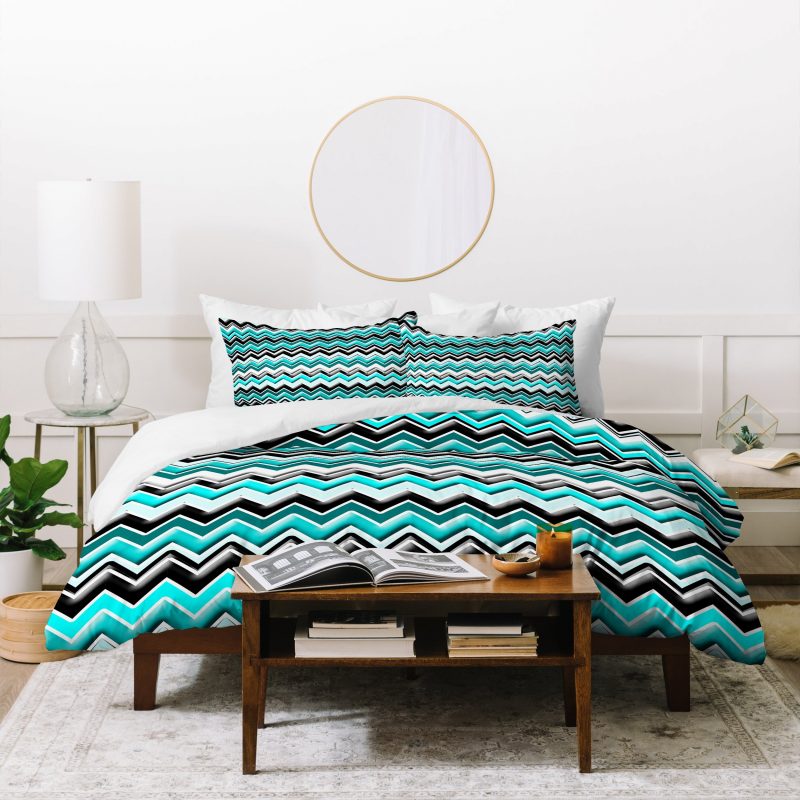 Turpuoise Black White Chevron Duvet Cover and Pillowcase Set Bedding Set Turpuoise Black White Chevron Duvet Cover and Pillowcase Set Bedding Set