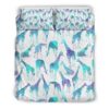 Turquoise Giraffe Pattern Print Duvet Cover and Pillowcase Set Bedding Set