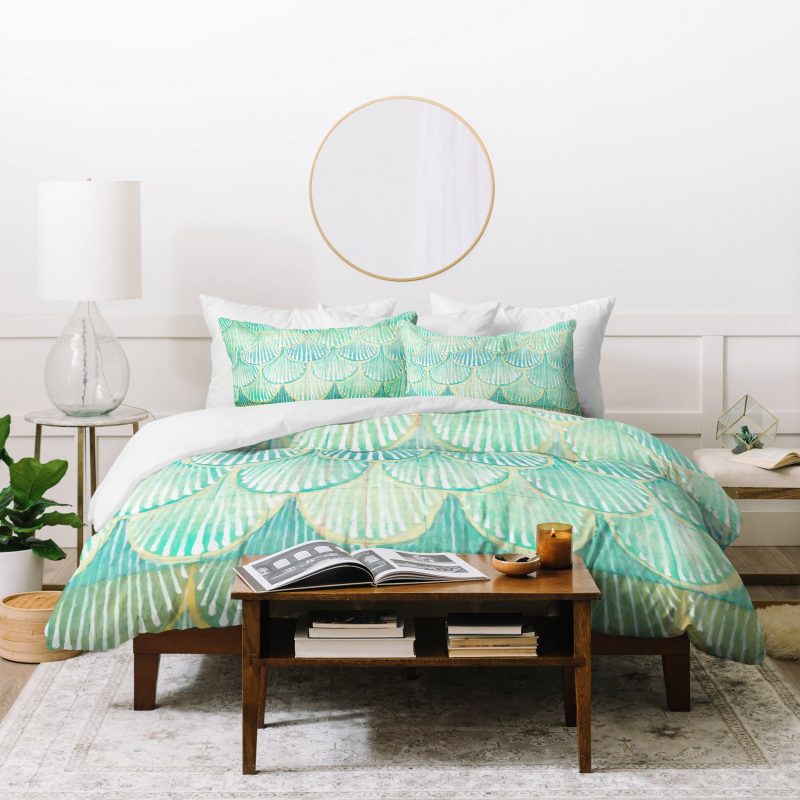 Turquoise Scallops Duvet Cover and Pillowcase Set Bedding Set Turquoise Scallops Duvet Cover and Pillowcase Set Bedding Set