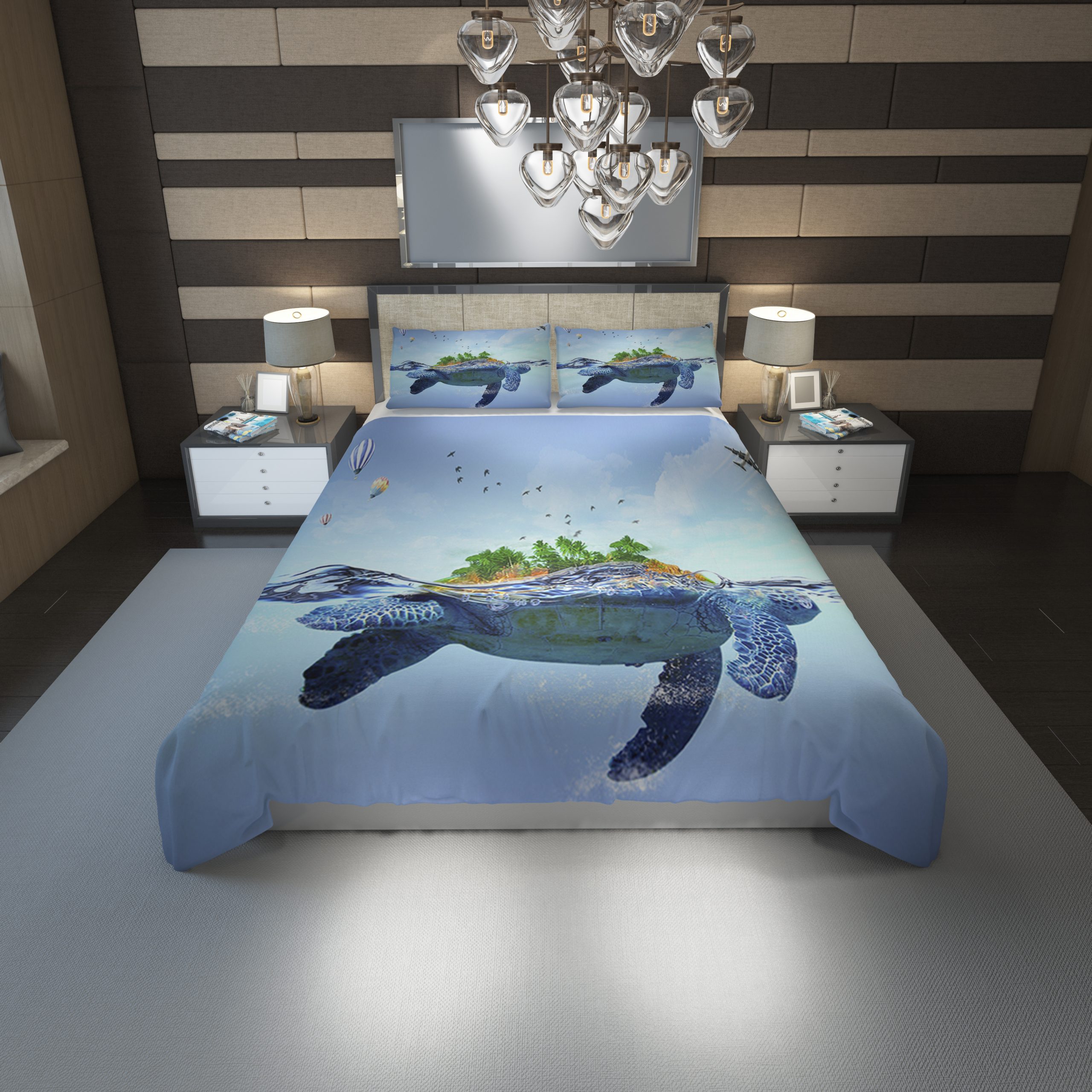 Turtle 12 Duvet Cover and Pillowcase Set Bedding Set Turtle 12 Duvet Cover and Pillowcase Set Bedding Set