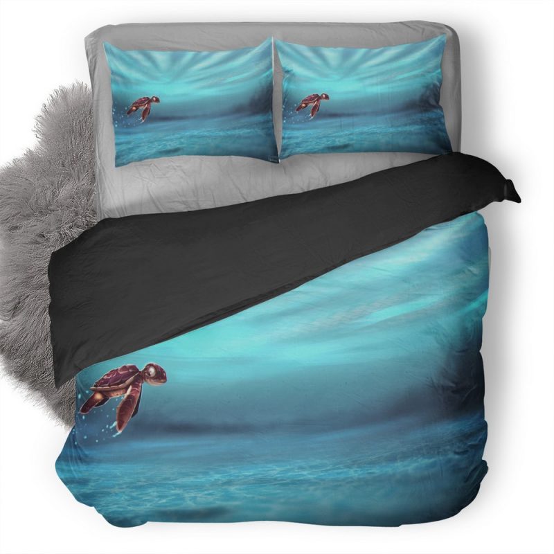 Turtle Baby In Water Artwork Wk Duvet Cover and Pillowcase Set Bedding Set Turtle Baby In Water Artwork Wk Duvet Cover and Pillowcase Set Bedding Set