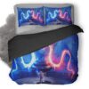 Twin Dragons Warrior Girl Artwork Cc Duvet Cover and Pillowcase Set Bedding Set