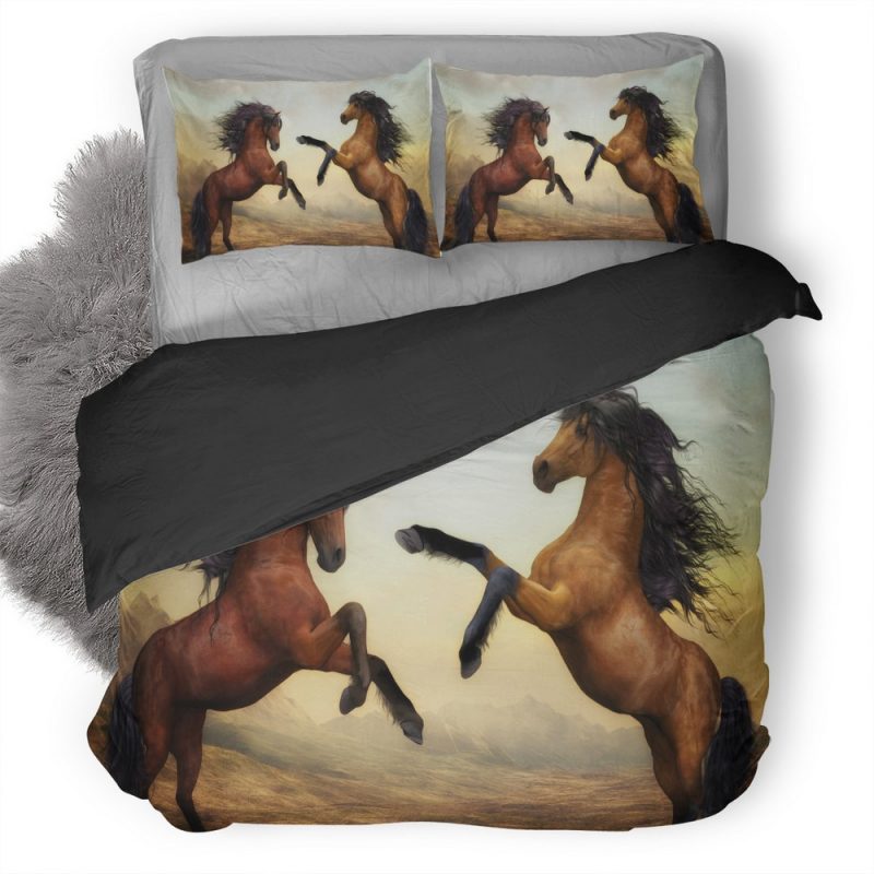 Two Horses Dance 96 Duvet Cover and Pillowcase Set Bedding Set Two Horses Dance 96 Duvet Cover and Pillowcase Set Bedding Set