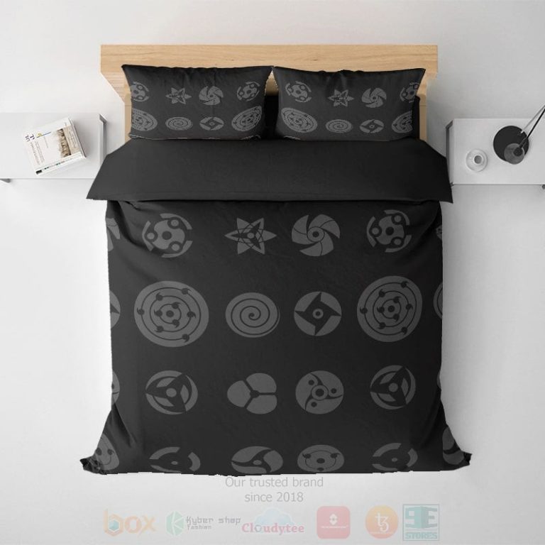 Uchiha-All-Eyes-Renighan-Dark-Embossed-Naruto-Bedding-Set-1