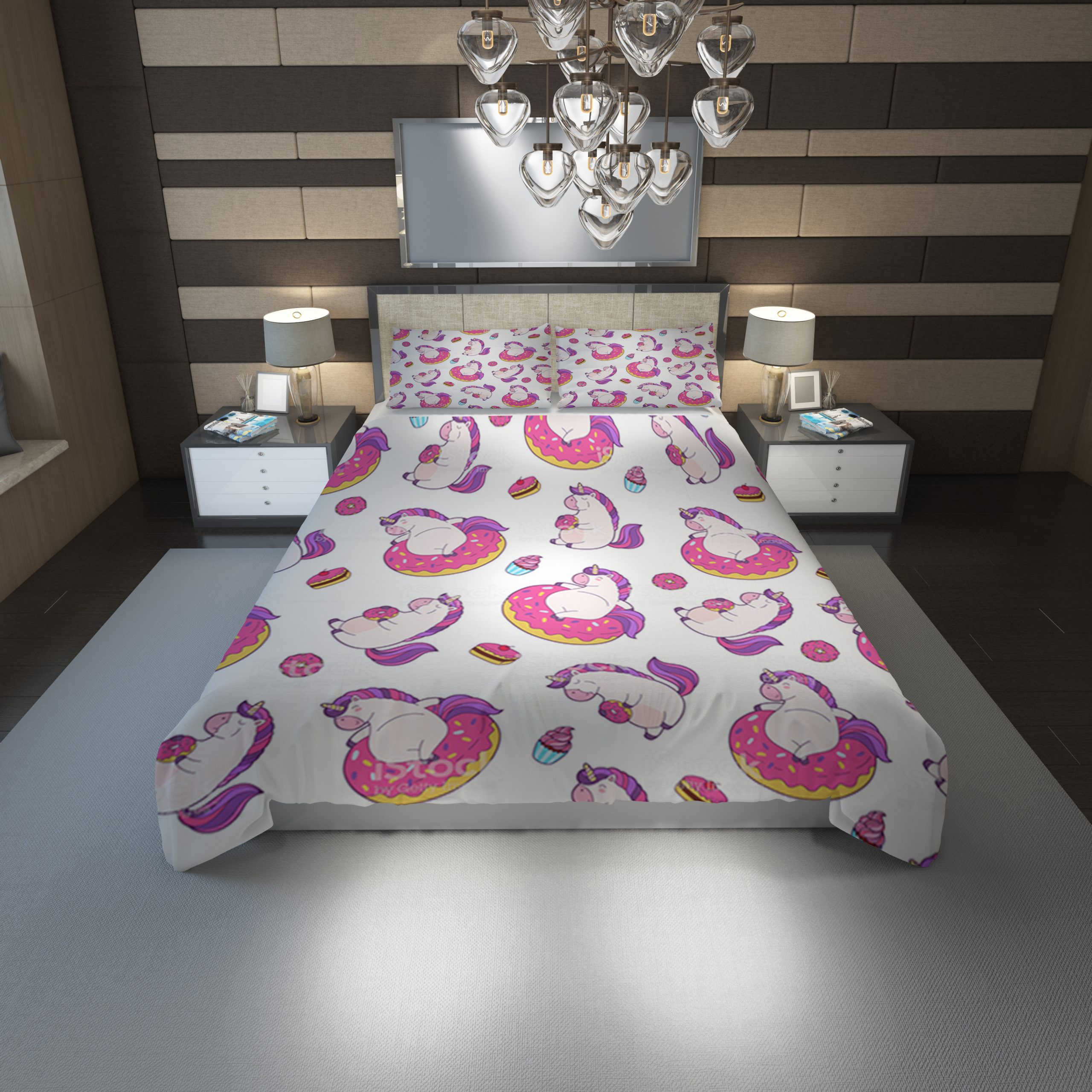 Unicorn Donut 51 Duvet Cover and Pillowcase Set Bedding Set Unicorn Donut 51 Duvet Cover and Pillowcase Set Bedding Set