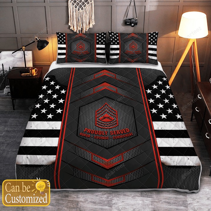 Us Marines Veteran Proudly Served Bedding Set Us Marines Veteran Proudly Served Bedding Set