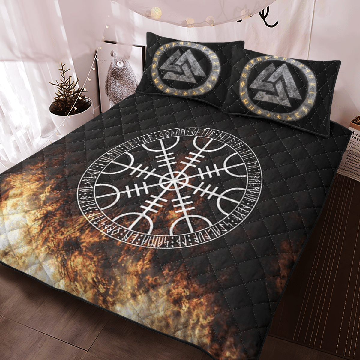Vegvisir On Fire Quilt Bedding Set Vegvisir On Fire Quilt Bedding Set